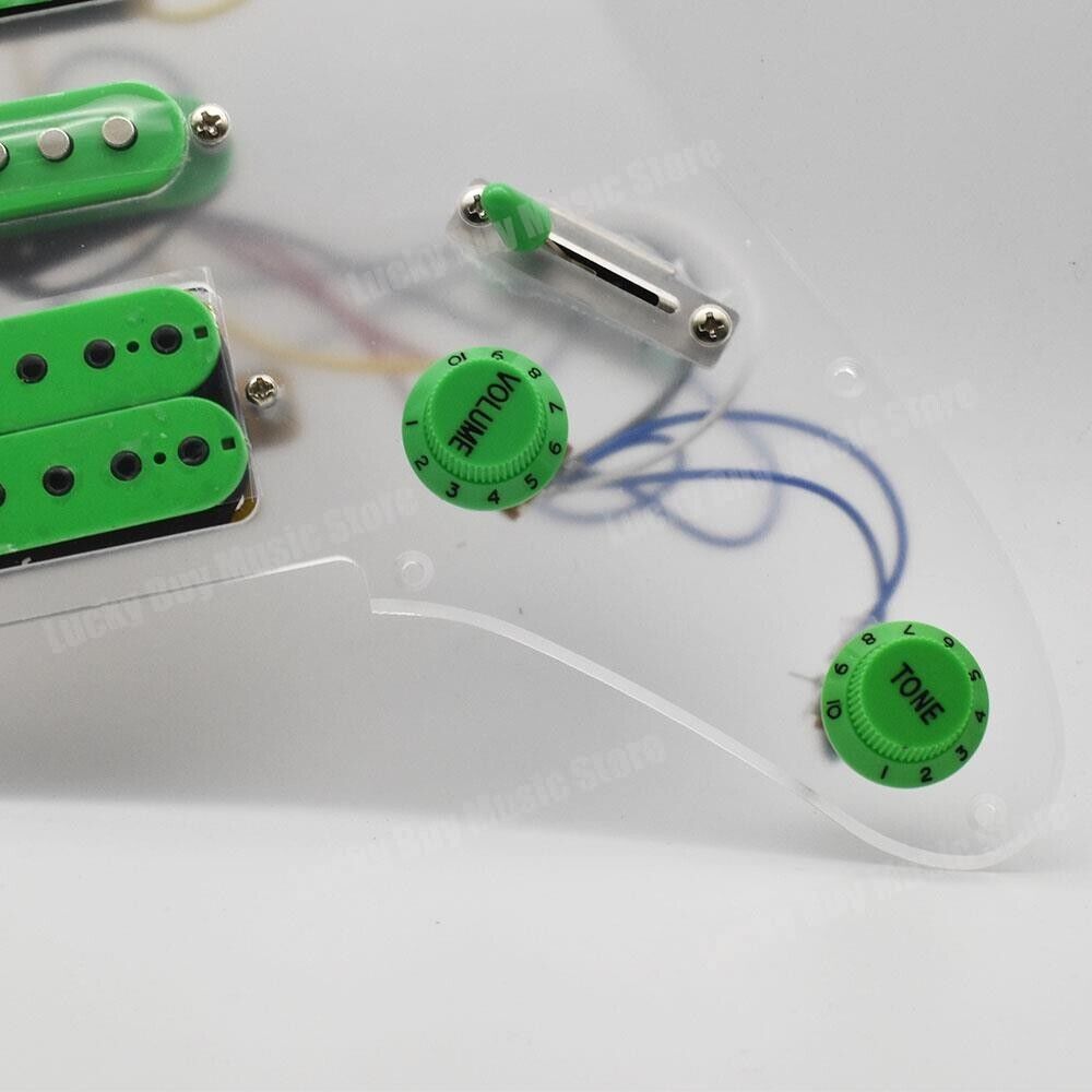 Green Pickups Guitar HSH Loaded Prewired Pickguard For Ivanez Guitars