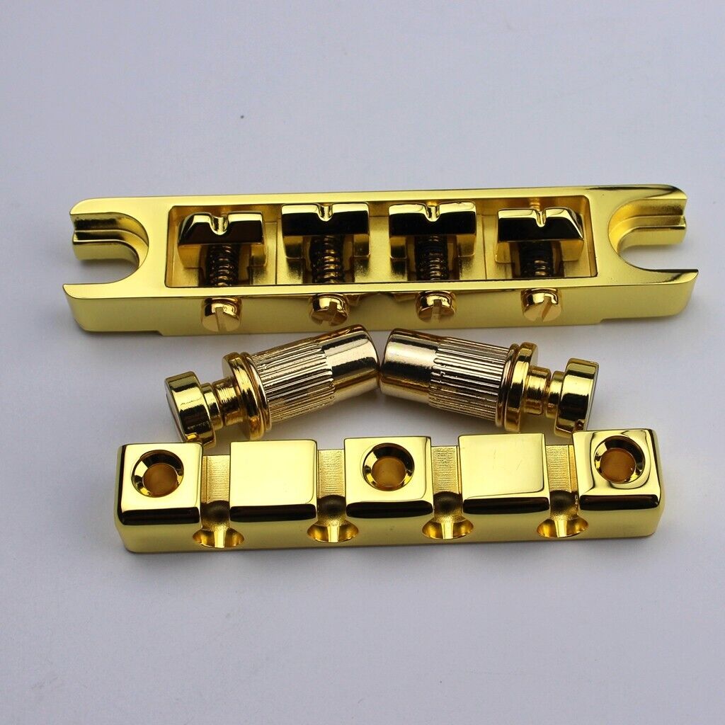 Gold 4 String Tune O Matic Bass Guitar Bridge and Tailpiece