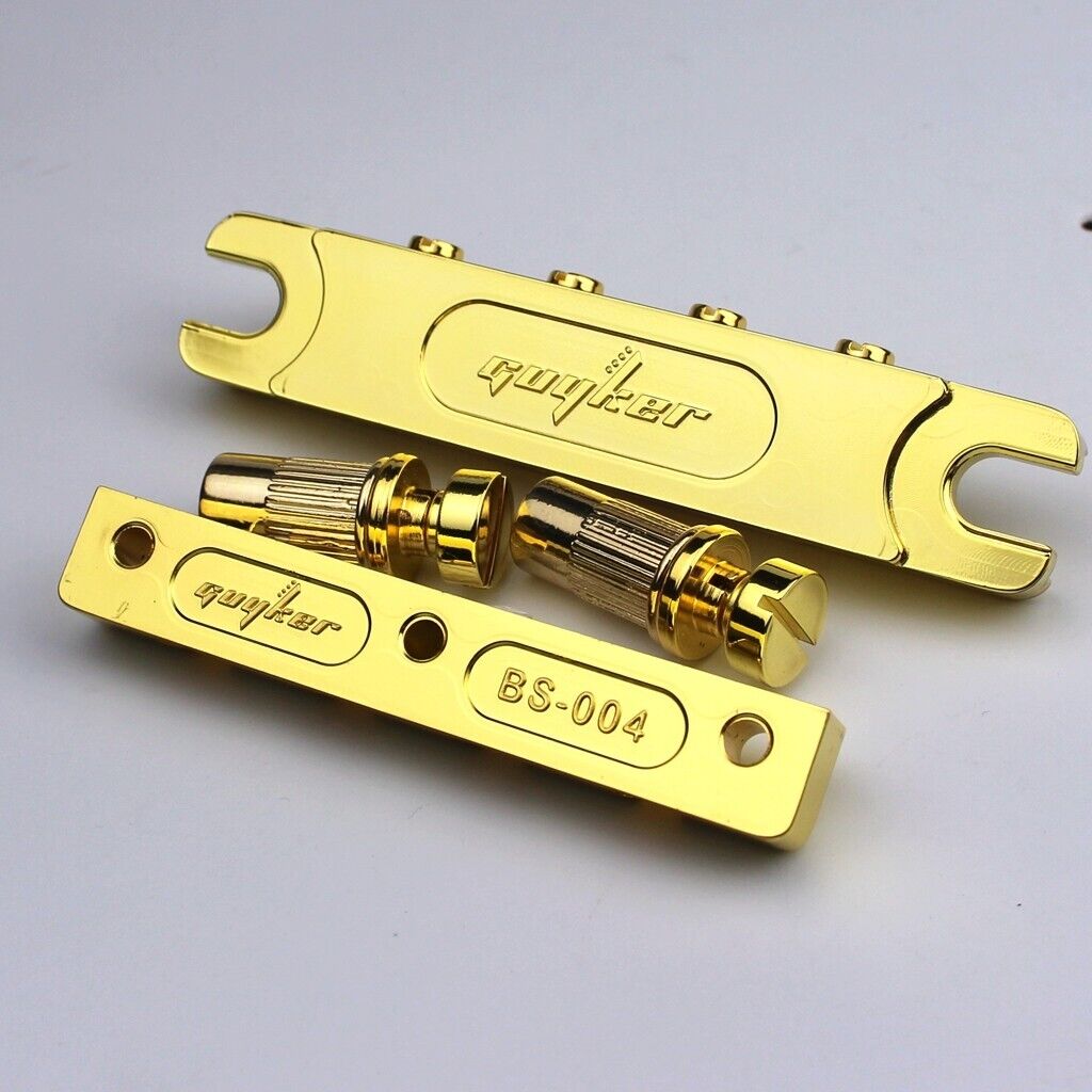 Gold 4 String Tune O Matic Bass Guitar Bridge and Tailpiece