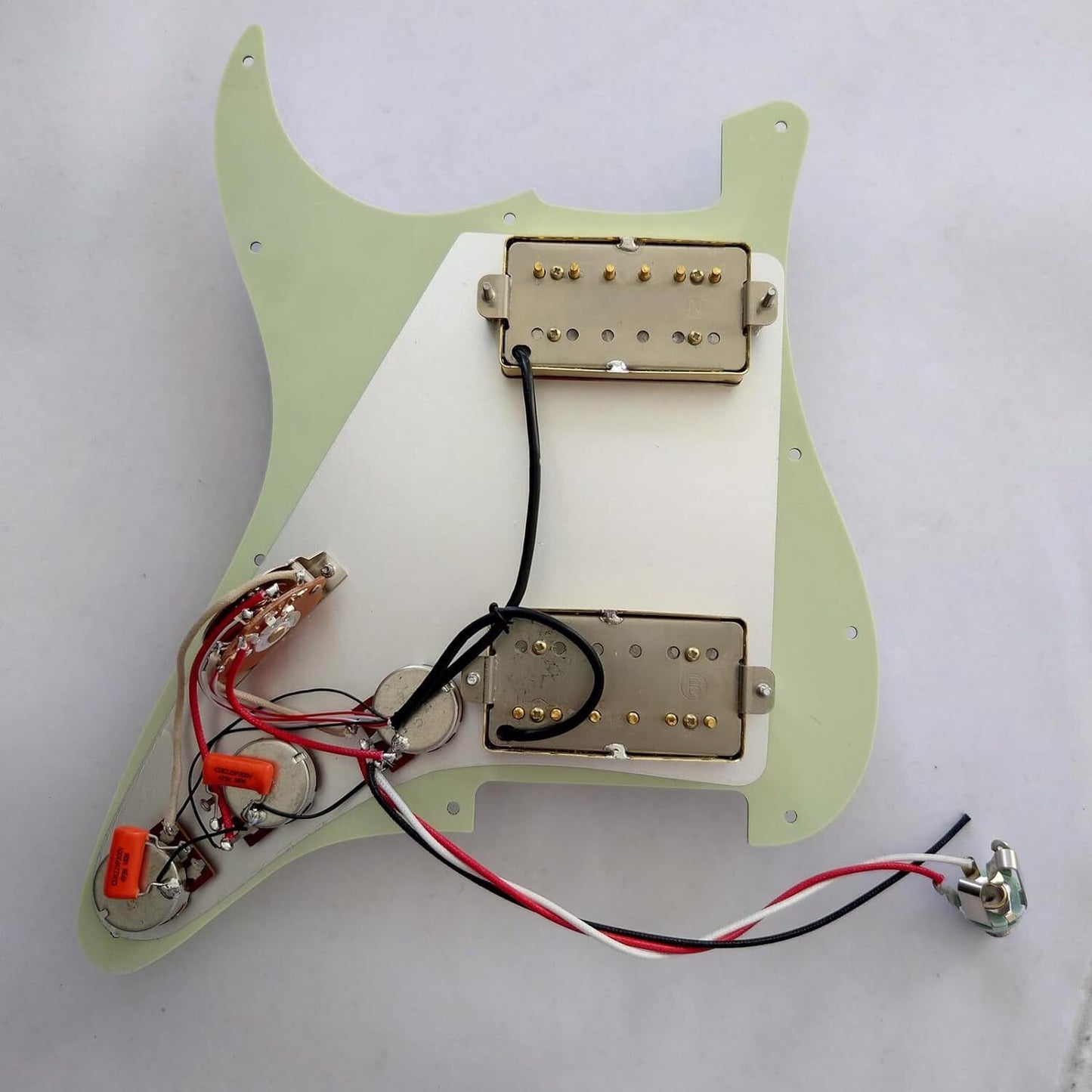 Gold Humbucker Prewired HH Pickguard 2 Alnico V Coil Split 5 Way Blade For Stratocaster Strat