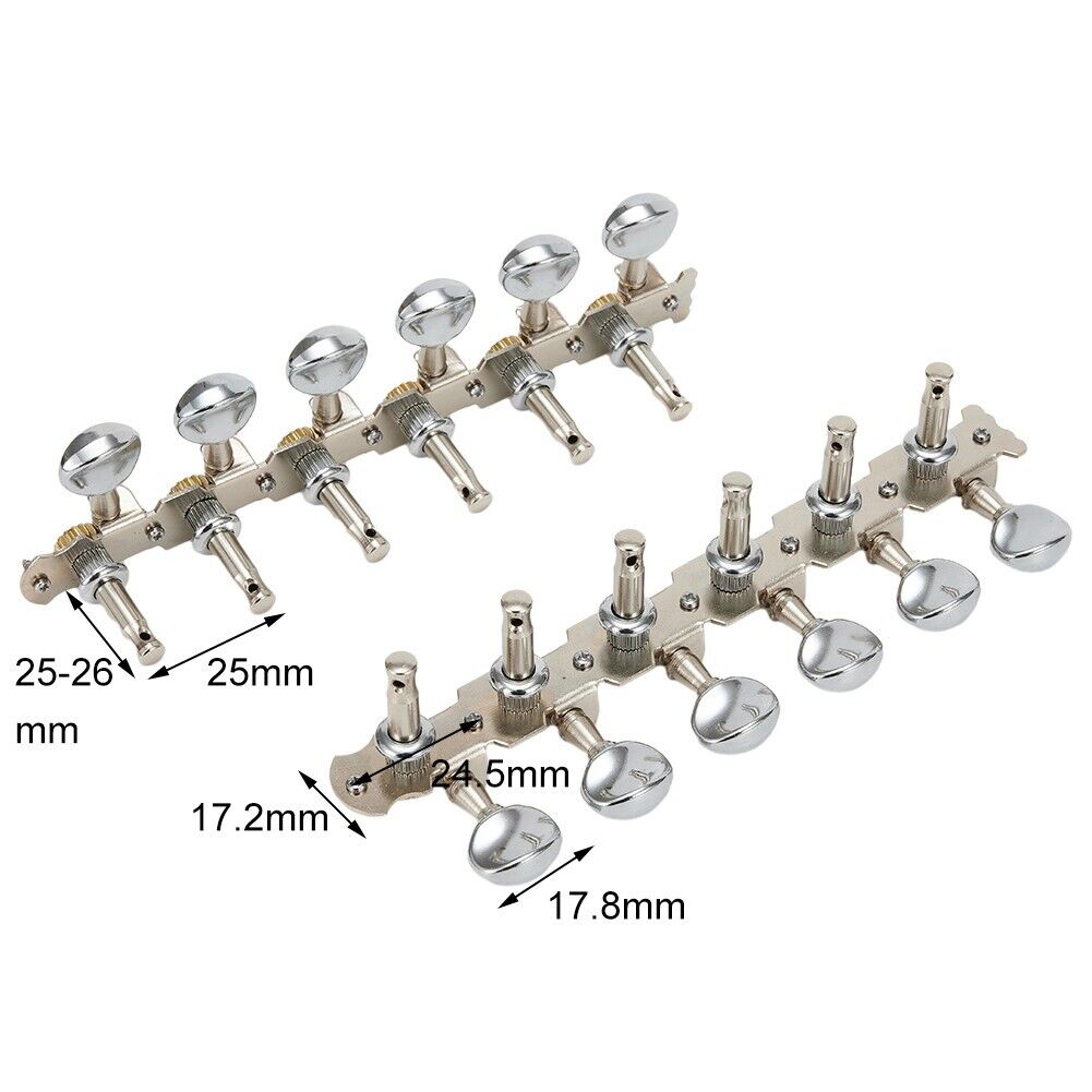 12-string Acoustic Guitar Tuning Pegs Tuners Key 6L 6R Round Machine Heads/Parts