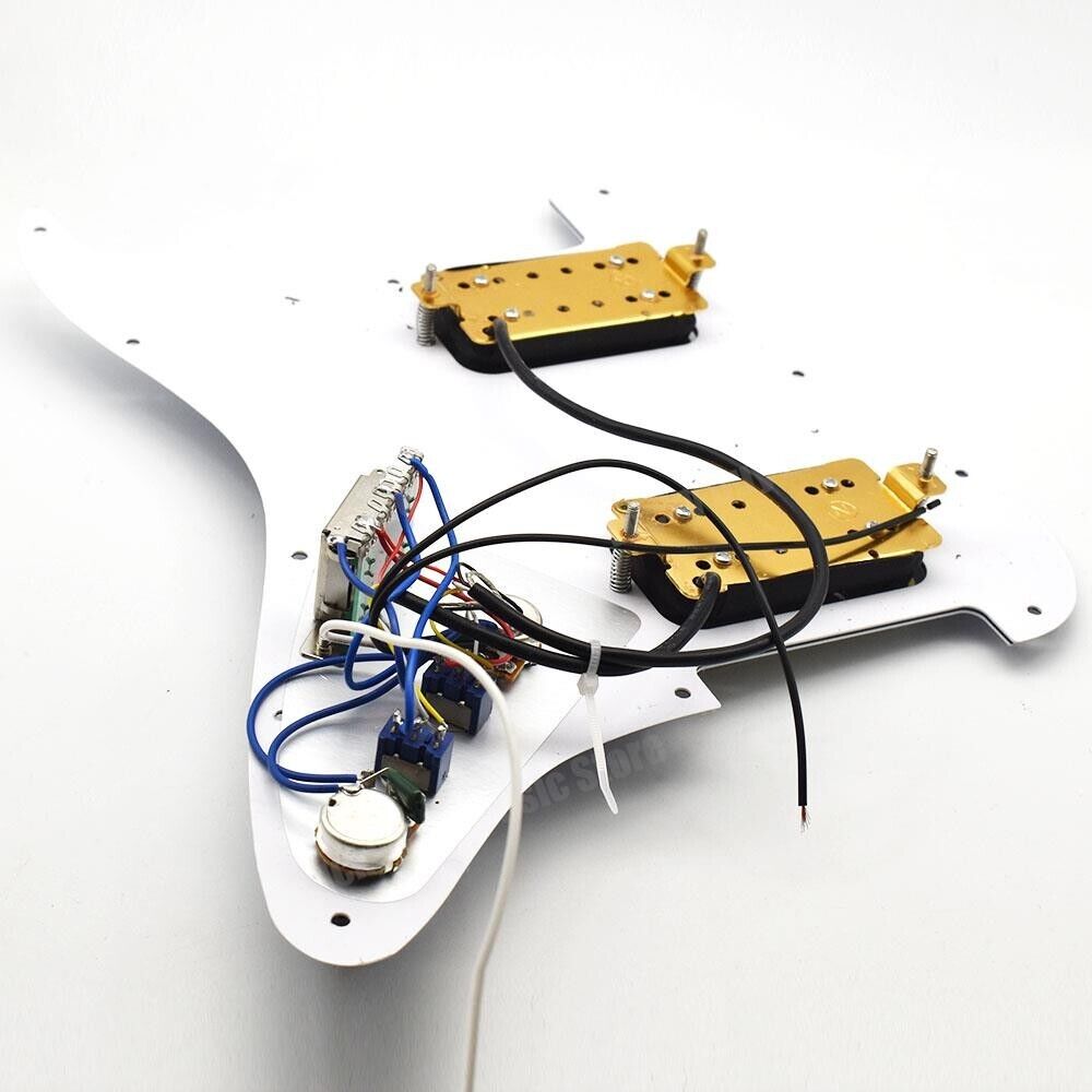 HH White Guitar Loaded Prewired Pickguard For Stratocaster ST