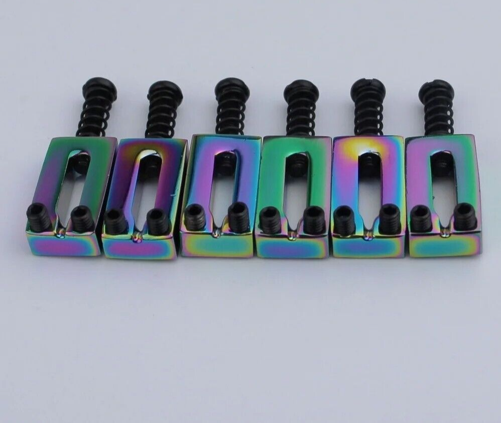 Rainbow Stainless Steel 10.4MM Guitar Bridge Tremolo Saddles Fit Stratocaster