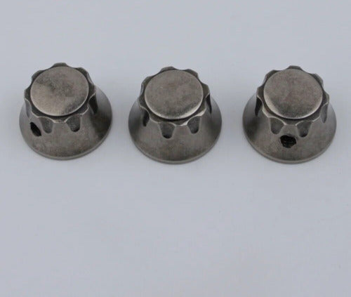 3pcs Aged Metal Guitar Control Knobs For Fender ST Stratocaster