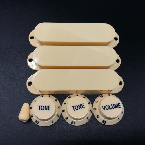 1 Set Ivory Guitar Closed Single Coil Pickup, Knobs, Switch Tip Fit Fender Strat