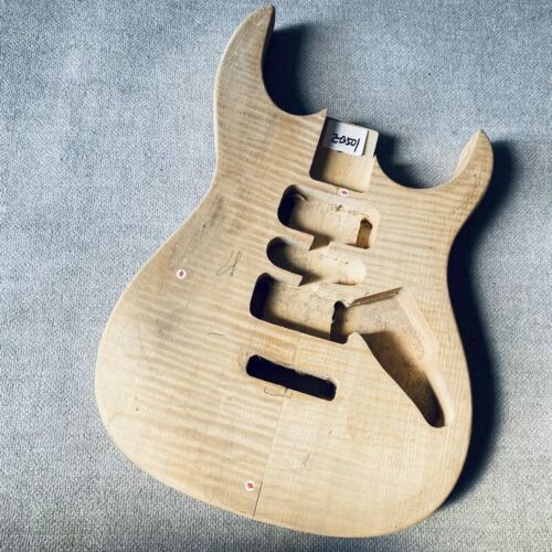 HSH Unfinished Basswood Guitar Body with Tiger Maple Top