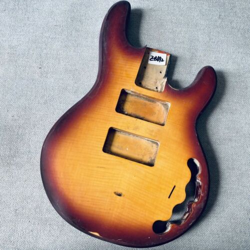 Cherry Burst Tiger Maple Top Bass Guitar Body For MusicMan