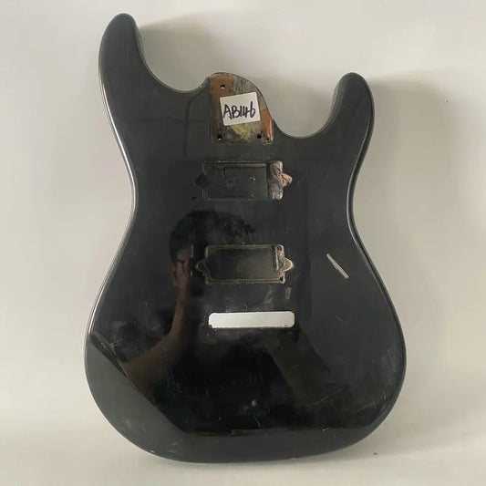 Black HH Solid Basswood Guitar Double Cutaway Body