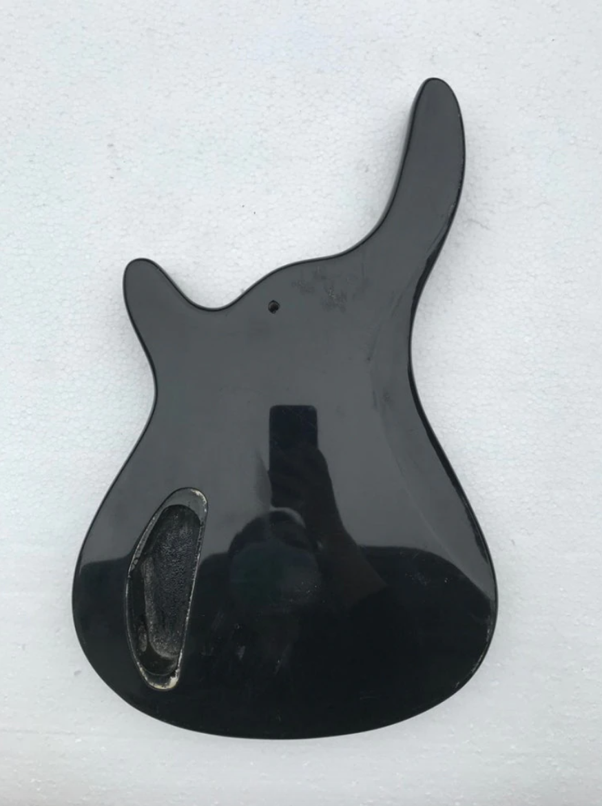 4 String Electric Bass Guitar Body in Glossy Black