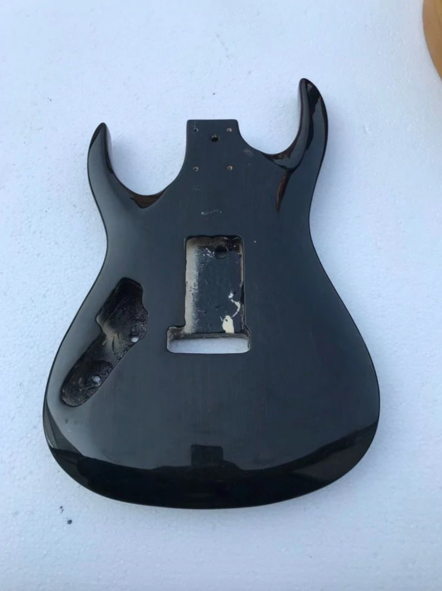 Black HSH Black Basswood Electric Guitar Body Fit Guitars with Floyd Rose Type