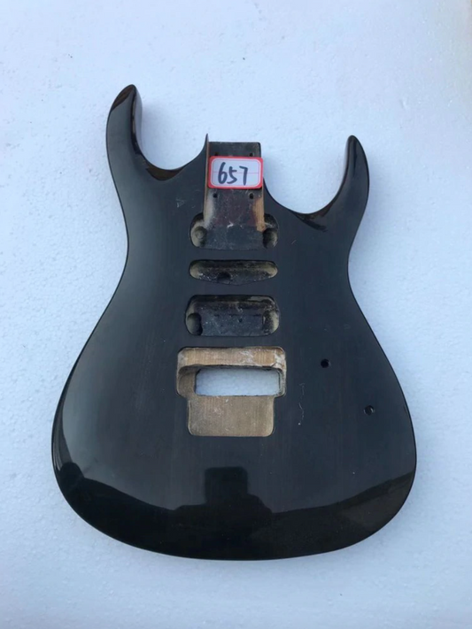 Black HSH Black Basswood Electric Guitar Body Fit Guitars with Floyd Rose Type
