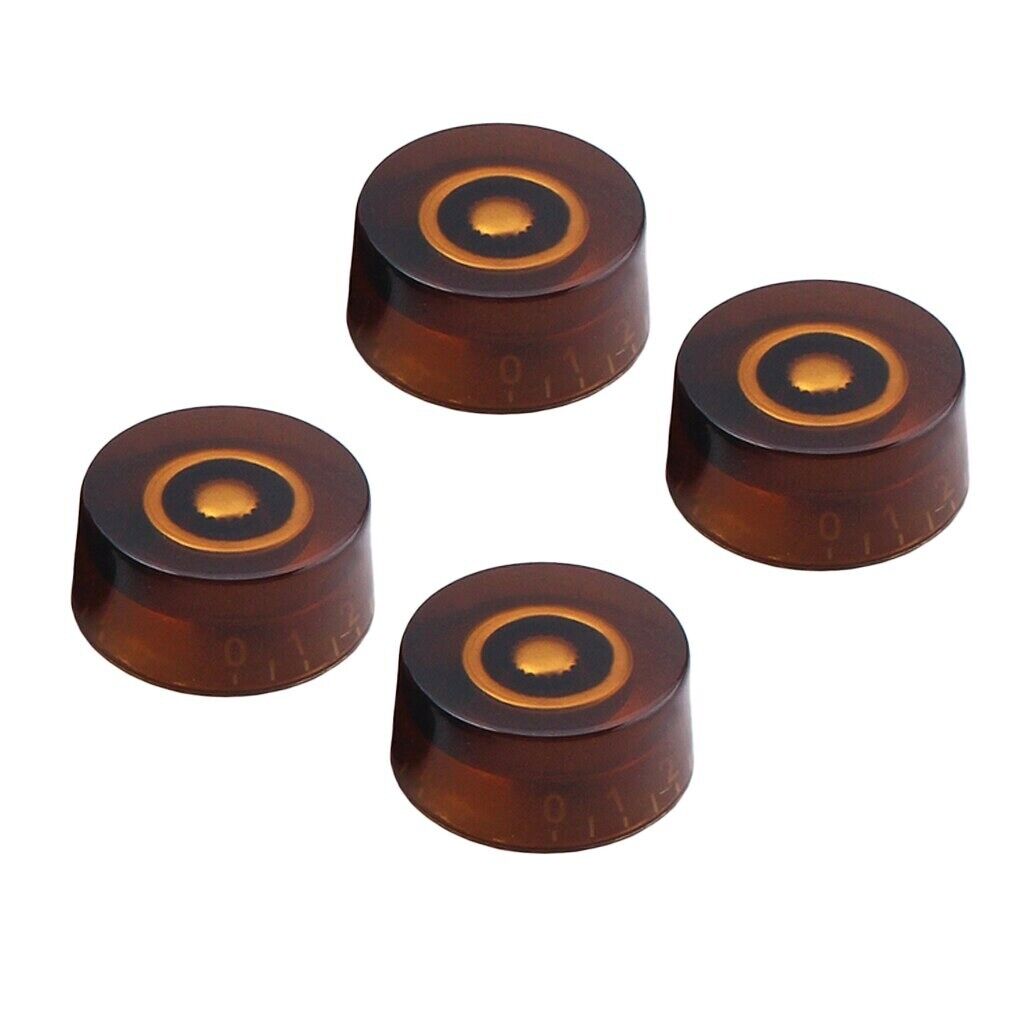 Pack of 4 Acrylic Amber Guitar Speed Knobs Fit Edwards,Greco,Burny,Ibanez,PRS