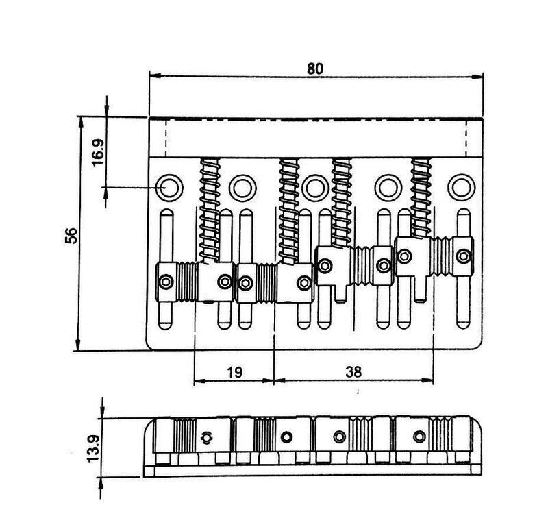 4 String Bass Bridge with Brass Saddles Fit Fender,Schecter,Cort,ESP,Ibanez