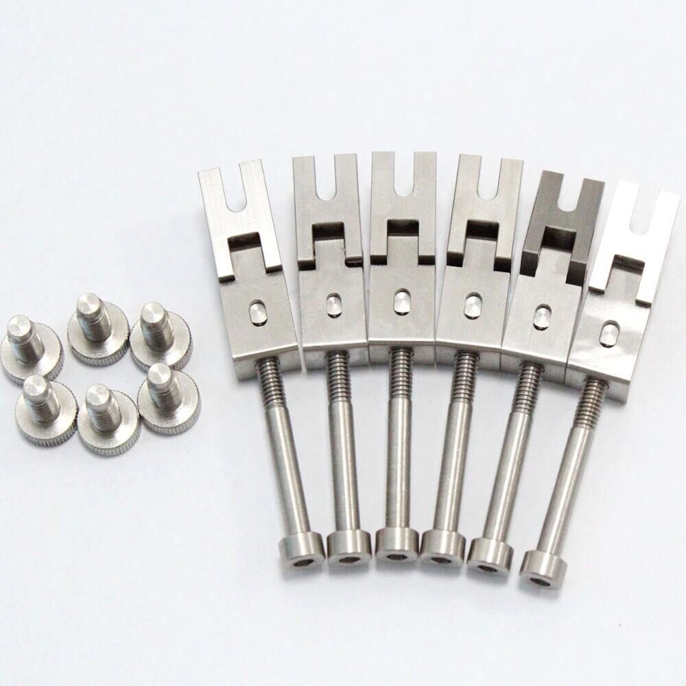 Guitar Tremolo Stainless Steel Saddles with Fine Tuning Screws Fit Floyd Rose