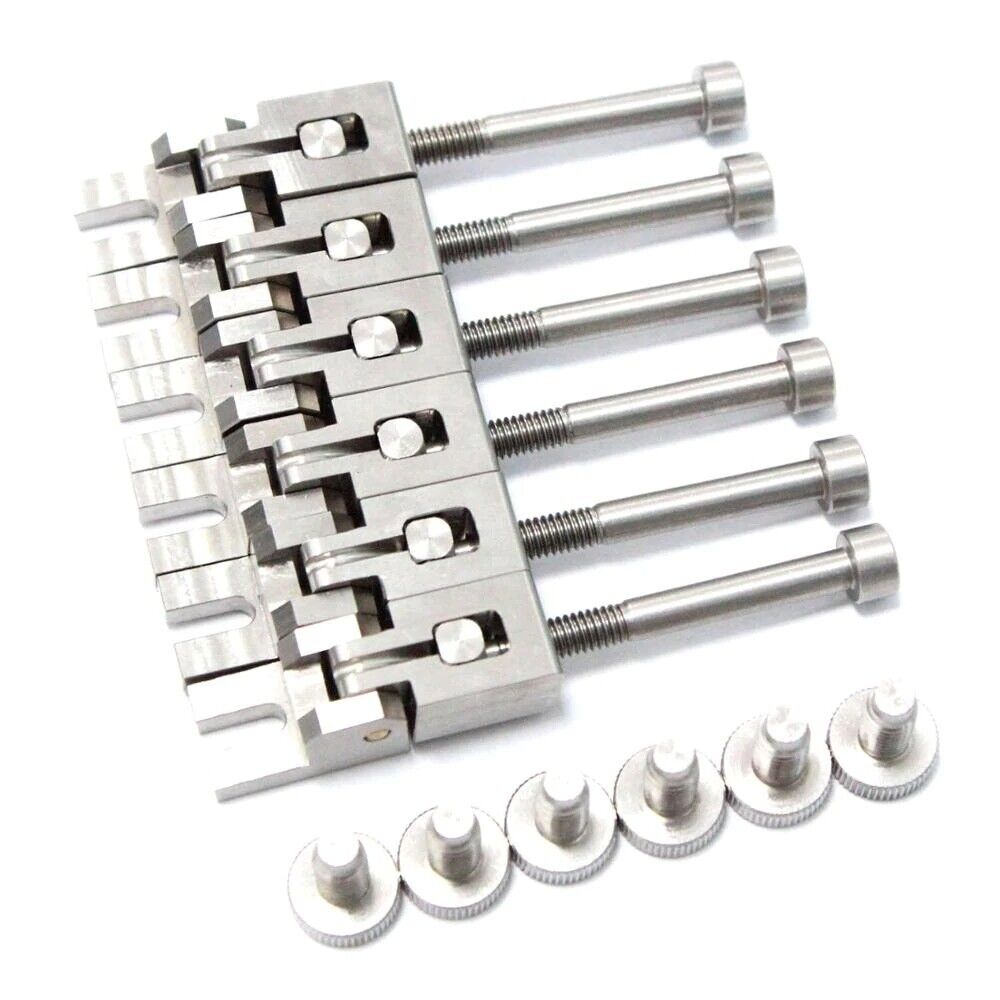 Guitar Tremolo Stainless Steel Saddles with Fine Tuning Screws Fit Floyd Rose