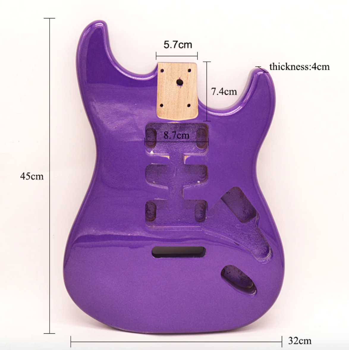 Metallic Purple Color Guitar Poplar Wood Body Fit Strat