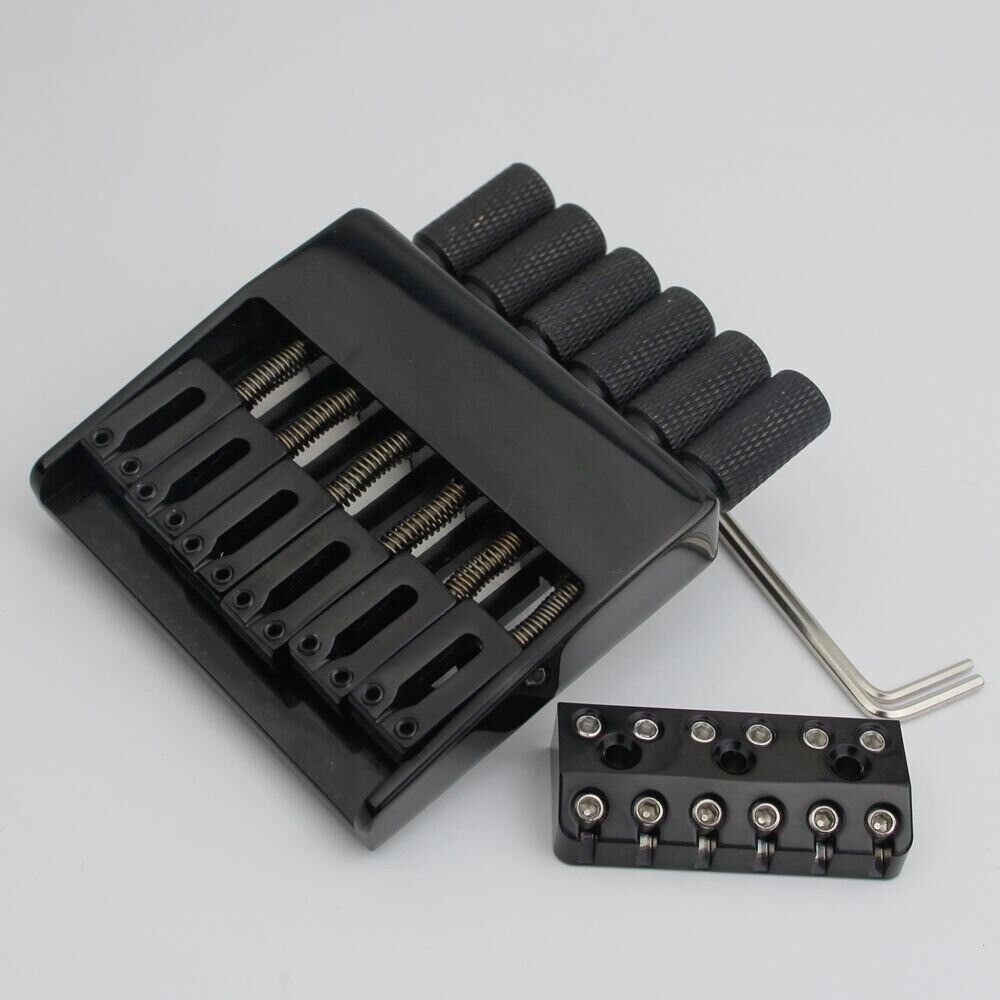 Black 6 String Headless Guitar Bridge