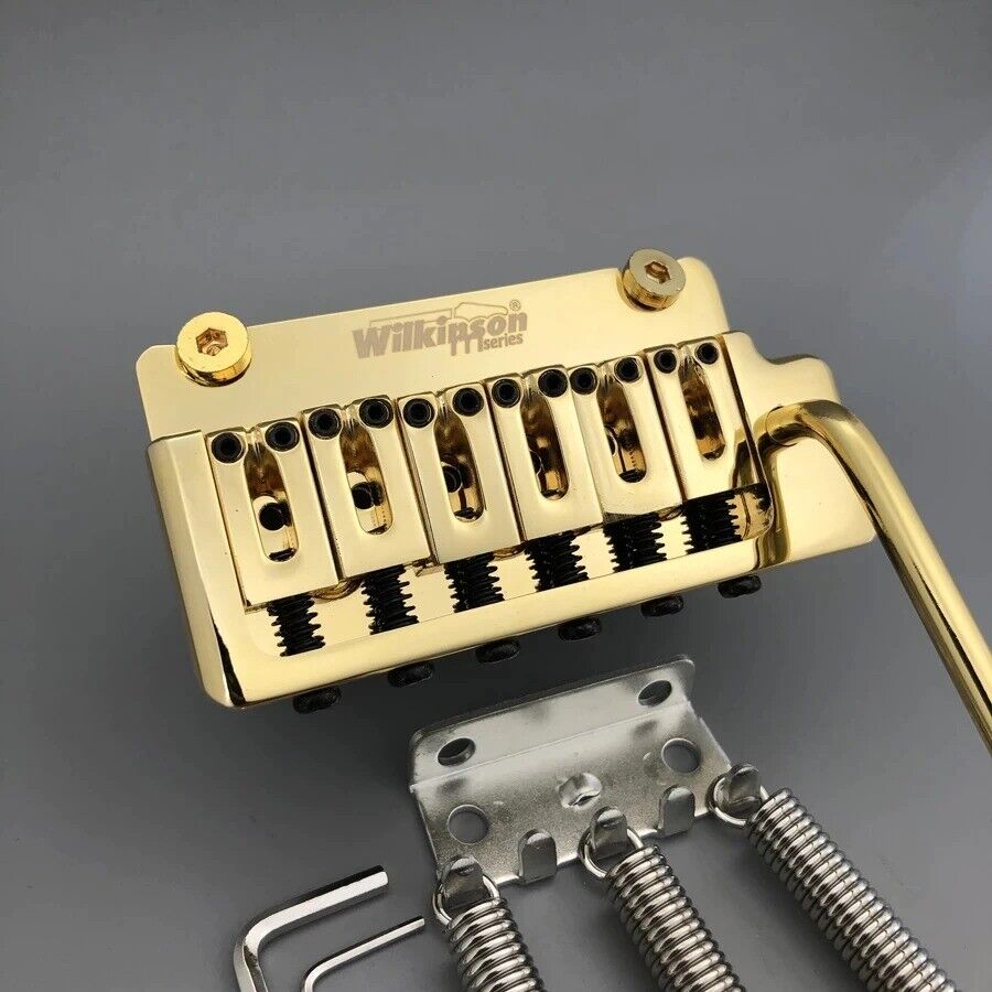 Wilkinson 2 Post Point Golden Bridge Tremolo System in Gold Fit Stratocaster ST