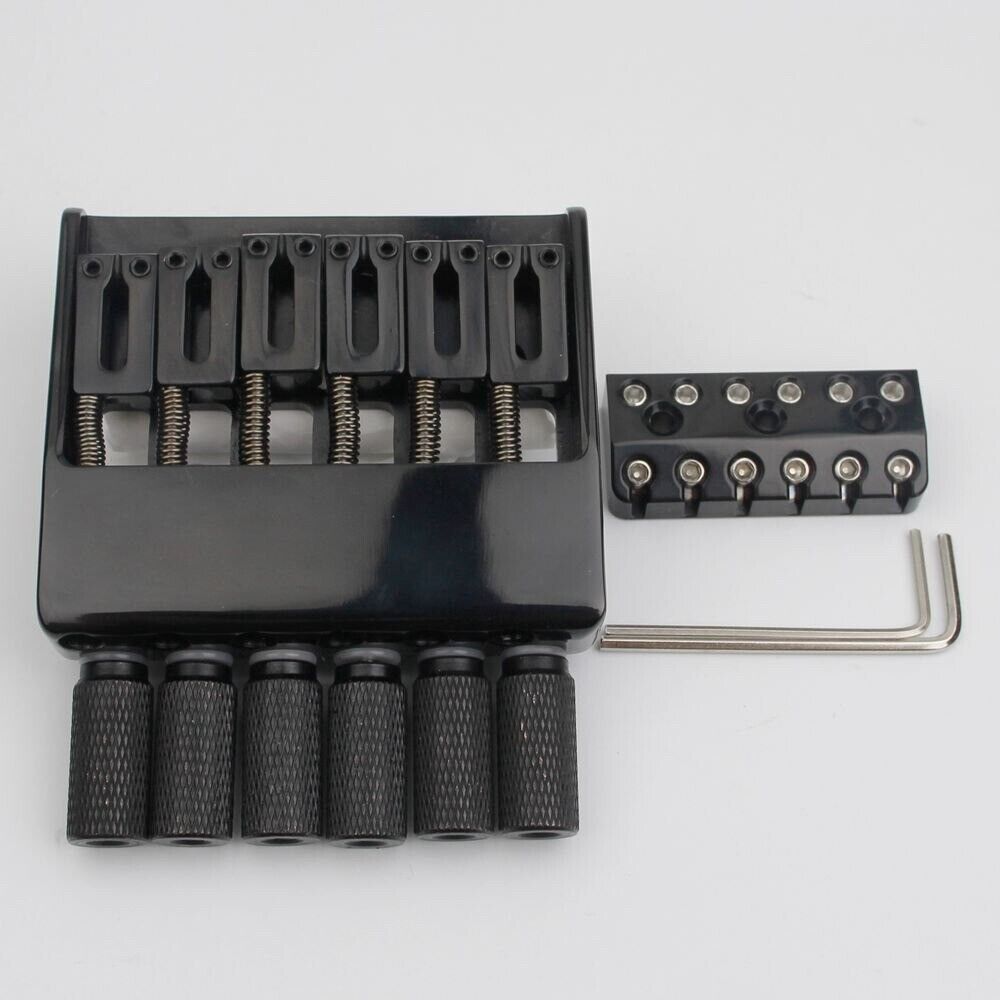 Black 6 String Headless Guitar Bridge