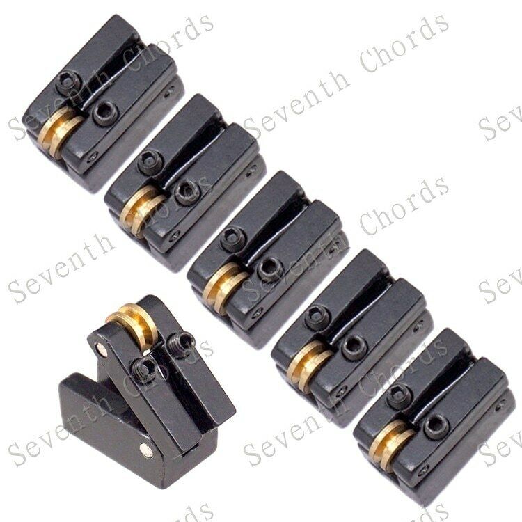 6pcs Black Headless Guitar Tremolo Saddles Fit Kiesel,Steinberger,Mayones,Hohner