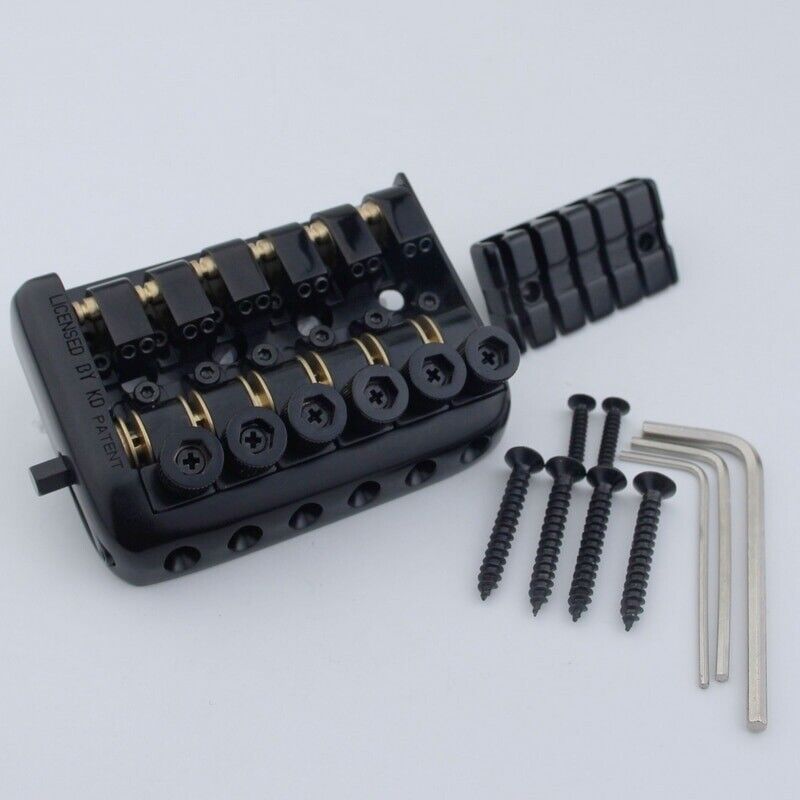 Roller Saddles Black Headless Guitar Bridge System