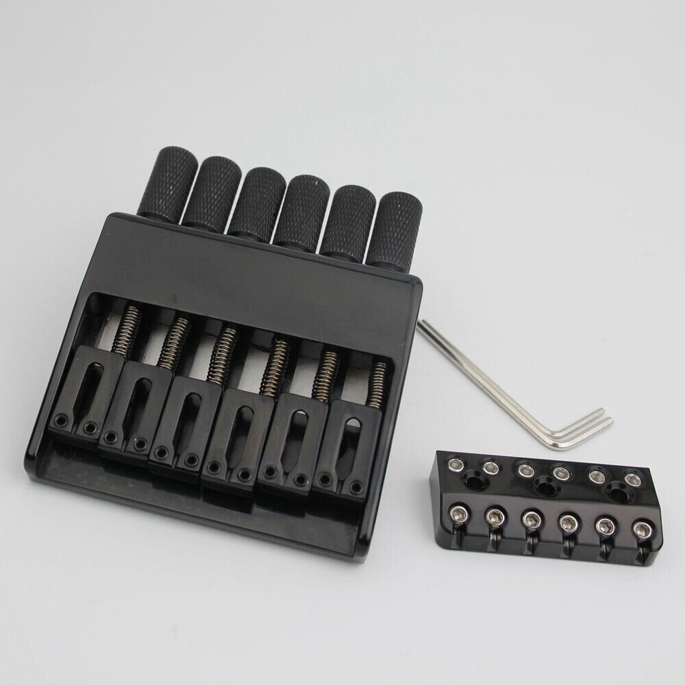 Black 6 String Headless Guitar Bridge