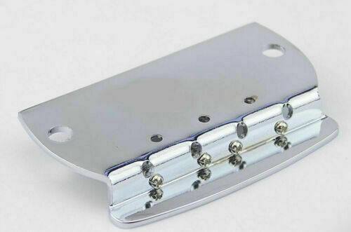 Chrome 4 String Bass Guitar Fixed Hardtail Bridge Fit MusicMan Bass