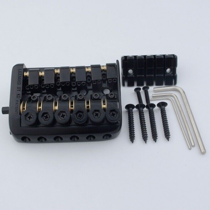 Roller Saddles Black Headless Guitar Bridge System