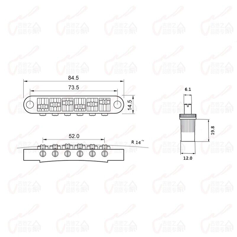 Guitar Rolling Saddles Tune-O-Matic Bridge Fit Epiphone,Collings,ESP,Greco,Burny