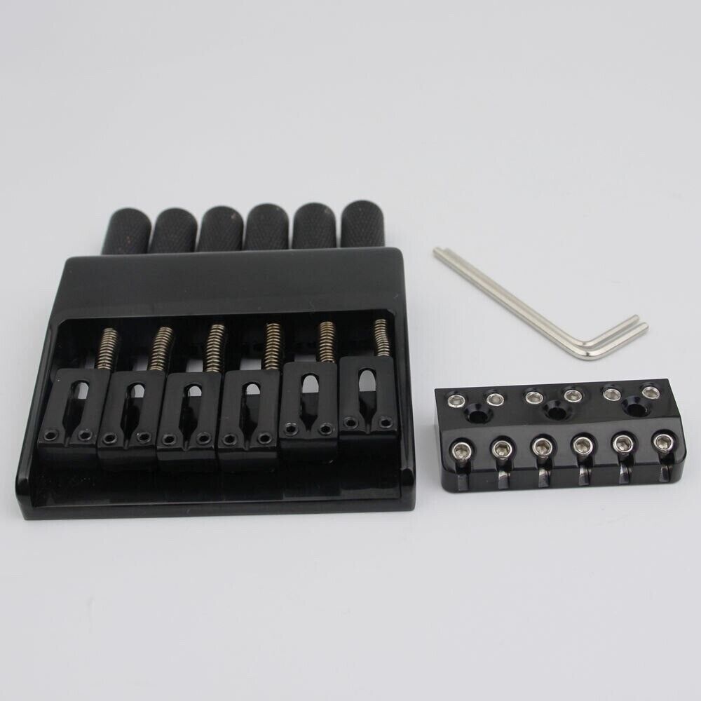 Black 6 String Headless Guitar Bridge