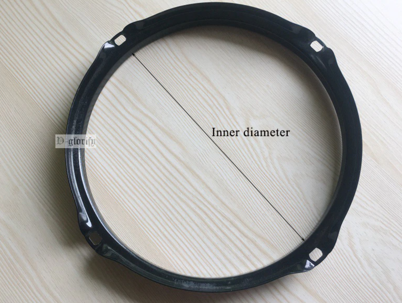 Black 8 Inch Snare Drum 4 Holes Hoop Rim