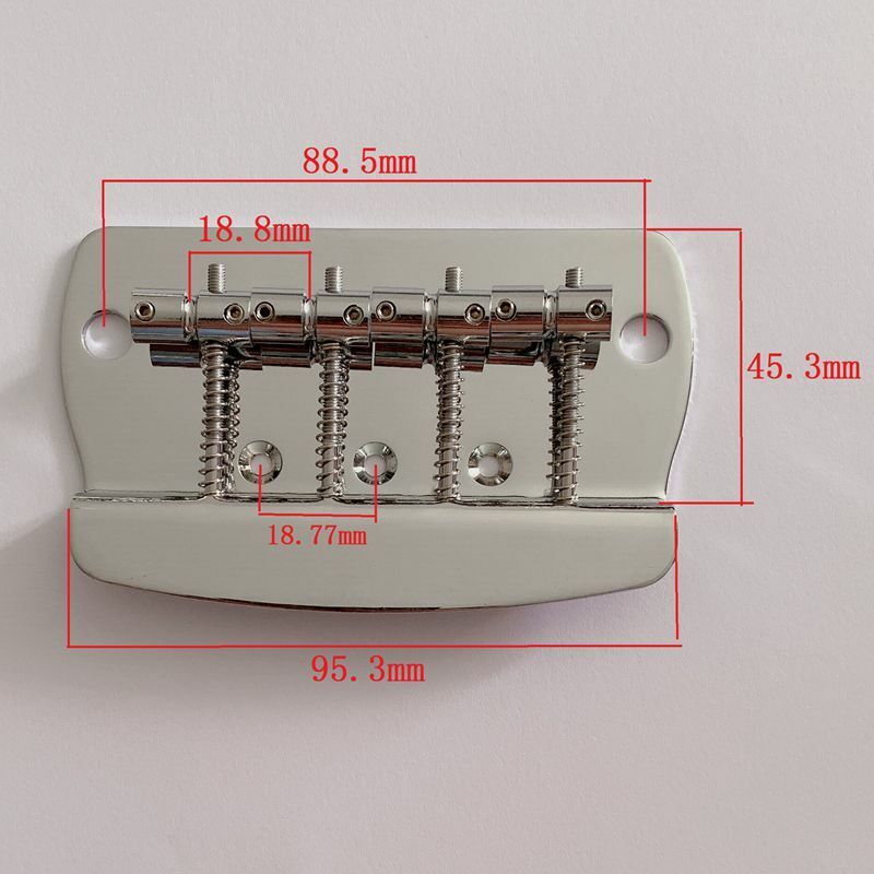 Chrome Electric Bass Fixed HardTail Bridge Fit 4 String MusicMan Bass