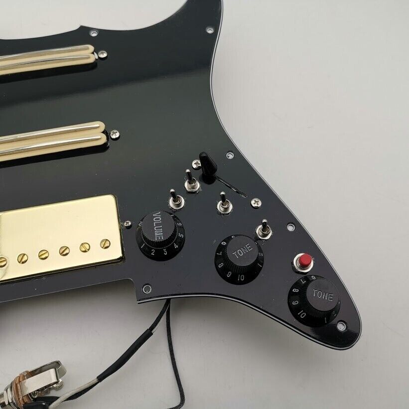 Black HSS Guitar MultiSwitches Prewired Loaded Pickguard Plate Fit Strat