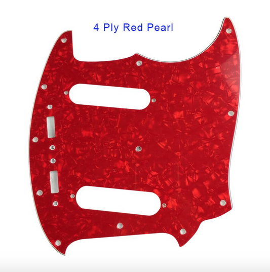 Guitar Red Pearloid Pickguard Scratch Plate Fit Mustang Guitars