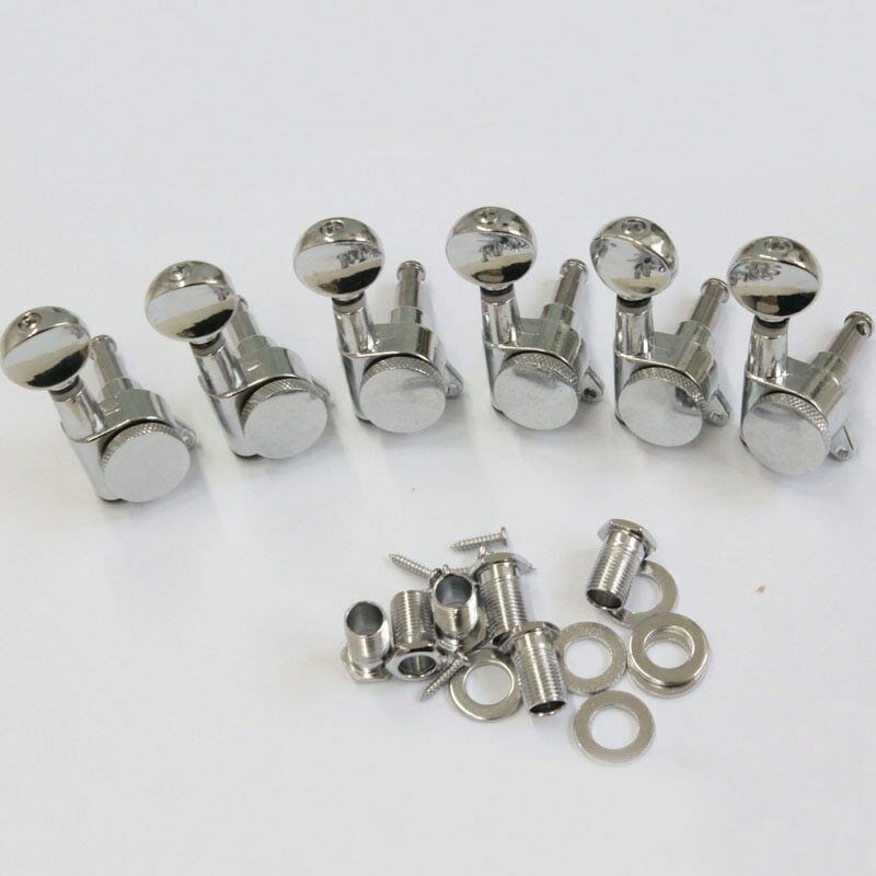 6R Guitar Chrome Locking Machine Heads Tuners Fit Fender Telecaster/Stratocaster