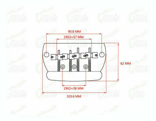 Chrome 4 String Bass Guitar Fixed Hardtail Bridge Fit MusicMan Bass