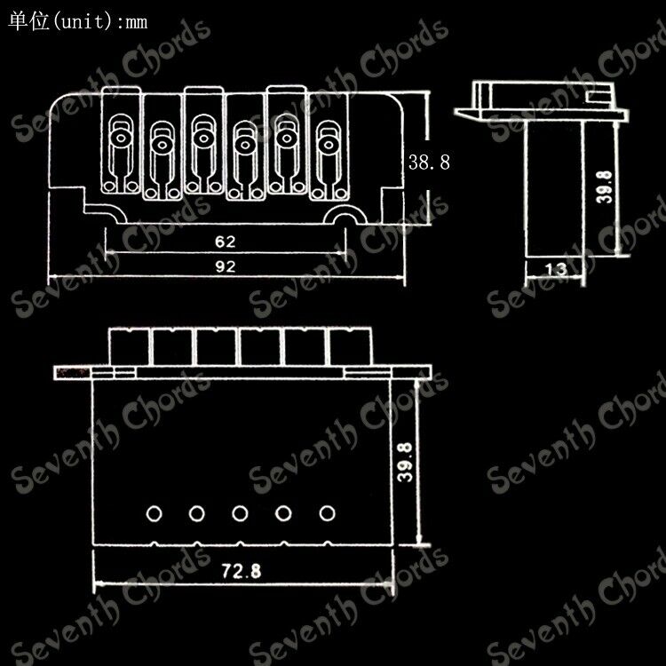 Black Guitar Tremolo 2 Post Bridge System Fit Cort,Schecter,MusicMan,Reverend