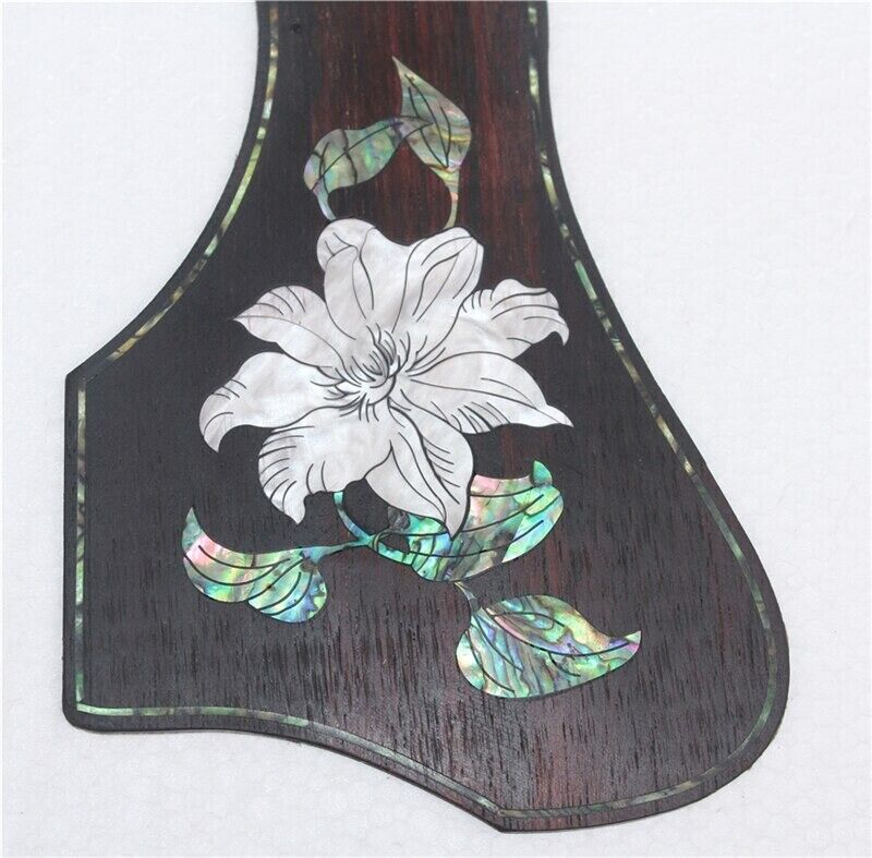 Rosewood Acoustic Guitar Pickguard with Abalone Inlay Roses