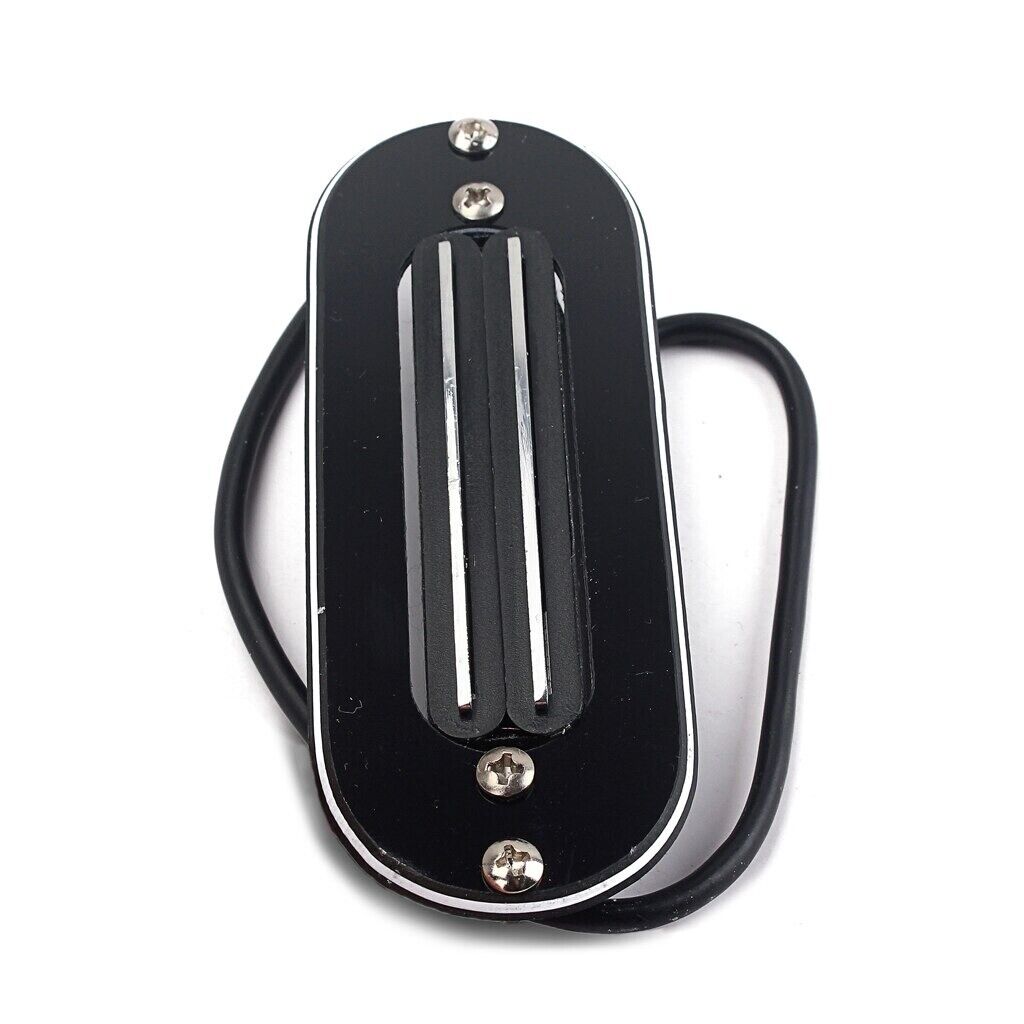 Dual Rail Humbucker Cigar Box Guitar Pickup in Black with Mounting Ring