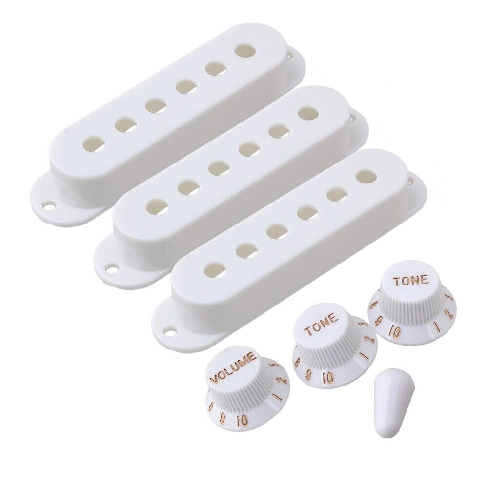 1 Set Guitar Control Knobs with Single Coil Pickup Covers Fit Stratocaster ST