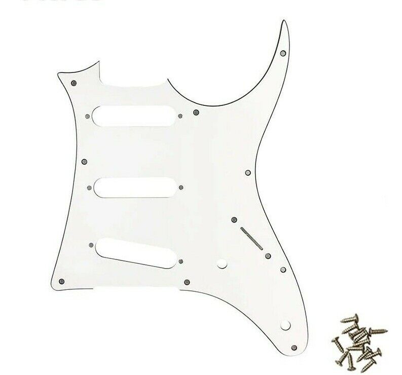 Guitar Pickguard Scratch Plate SSS White Fit Ibanez Guitars