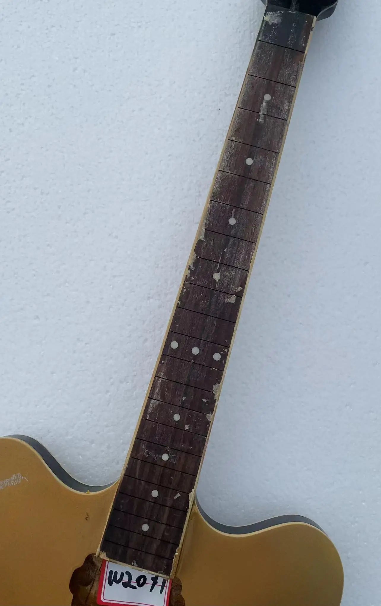 Gold Semi Hollow Jazz Guitar Laminated Maple Body with Mahogany Neck 