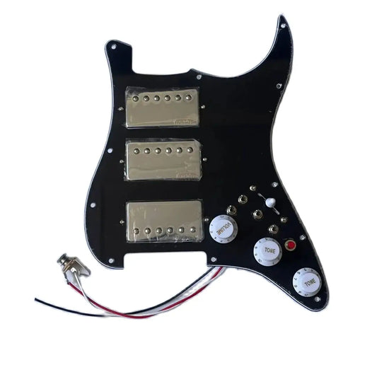 Black HHH Guitar Stratocaster Strat Style Loaded Prewired Pickguard, Multi Switches Wiring